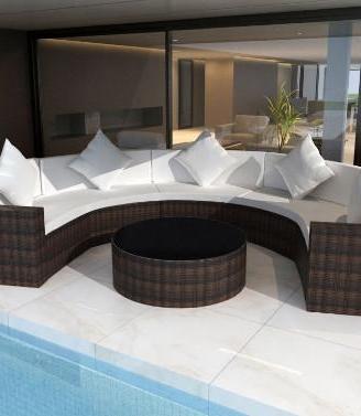 Divano Semicircolare in polyrattan arredo giardino