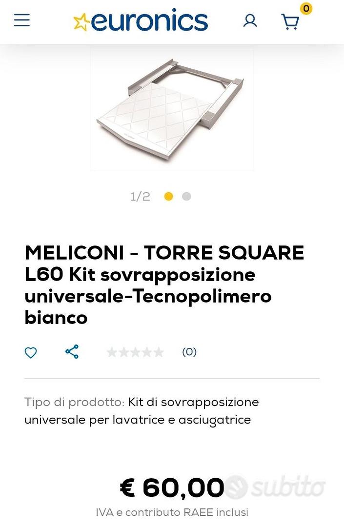 Meliconi Base Torre Pro L60, Kit di Sovrapposizione Universale per