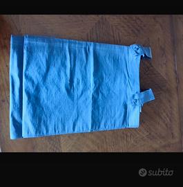 Tenda in seta shantung blu turchese