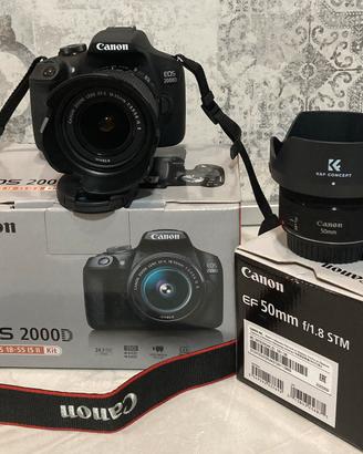 Fotocamera Canon Eos D2000D+EF-S 18-55+EF50 mm