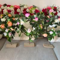7 centro tavoli con fiori finti