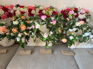 7 centro tavoli con fiori finti