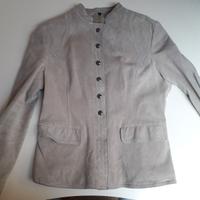 Giacca stile militare in pelle beige Conbipel t 46