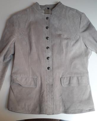 Giacca stile militare in pelle beige Conbipel t 46