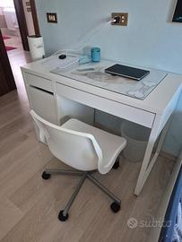 scrivania ragazzino ikea 105x50 con sedia
