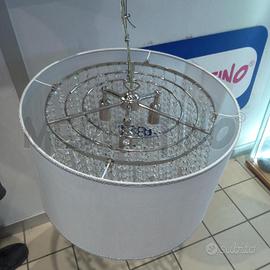 LAMPADARIO TRIPUDIO GOCCIE PENDENTI CAPPELLO BCO A