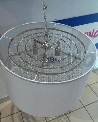 LAMPADARIO TRIPUDIO GOCCIE PENDENTI CAPPELLO BCO A