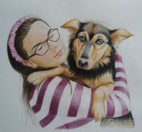 Ritratto di cane con padrone/a