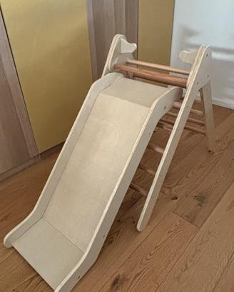 Scala Scivolo 2 in 1 in legno Gymax