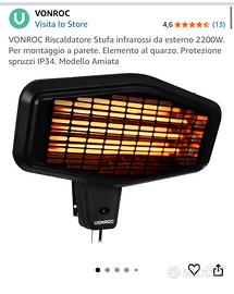 Stufa infrarossi da esterno 2200W