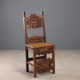 Sedia Barocca in Noce - XVII Secolo