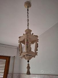 Lampadario a lanterna in ceramica shabby chic