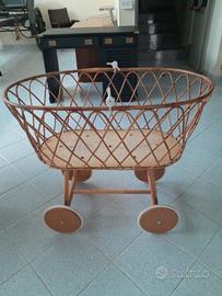 culla rattan vintage 