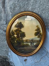 Quadro ovale con cornice