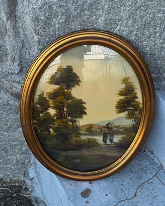 Quadro ovale con cornice