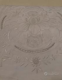 Lenzuolo Antico+Federe Ricamato A Mano Nuovo