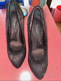 Decollete pizzo nero dolce e gabbana