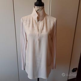 Camicia donna in maglina di viscosa e chiffon, L