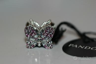 PANDORA Charm Farfalla Rosa Scintillante