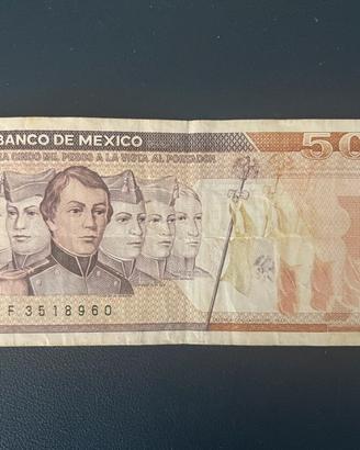 Banconote Mexico 5000 pesos 1989