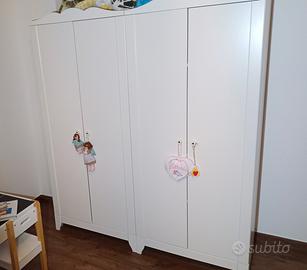 armadio legno laccato bianco