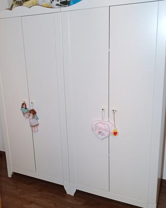armadio legno laccato bianco