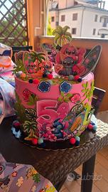 Torta gomma eva stitch 5 anno