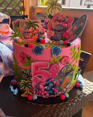 Torta gomma eva stitch 5 anno