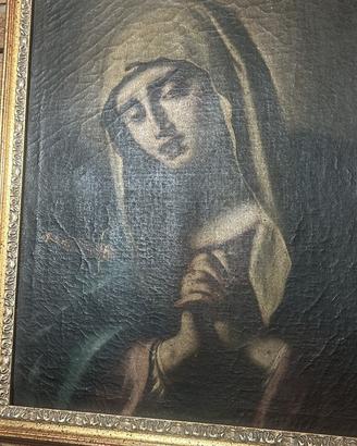 Antico dipinto olio su tela -madonna A .XVII-XVIII