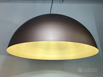 Lampadario cupola D.80 metallo marrone/oro