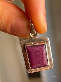 Ciondolo in argento 925 con rubino – 11 g