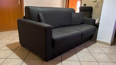DIVANO LETTO-3 POSTI colore: grigio scuro/marrone
