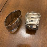 Coppia Portatovaglioli in argento