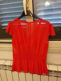 Casacca rossa donna in tessuto velato