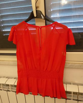 Casacca rossa donna in tessuto velato