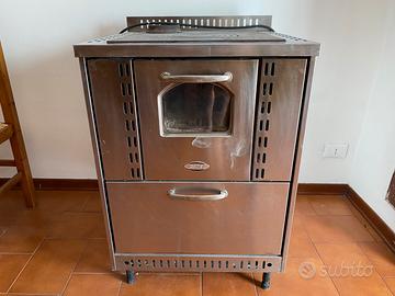Cucina economica a legna CADEL in acciaio inox