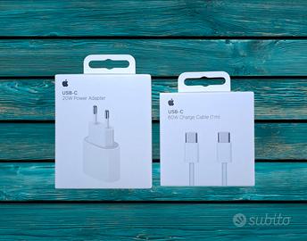 Alimentatore Apple 20W + cavo x iPhone 15 16 17