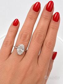 Anello Diamante 3,05 ct F VS2 – Oro Bianco – IGI