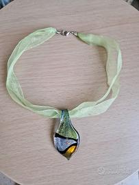 Collana con pendente in vetro di Murano 