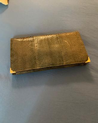 pochette pelle grigia