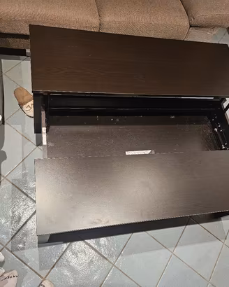 Tavolino da salotto alzabile con contenitore