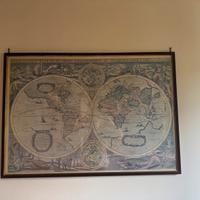Quadro stampa planisfero