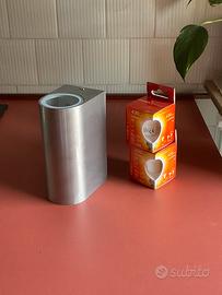 Applique acciaio inox completa di lampadine
