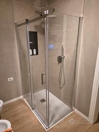 Box doccia anta scorrevole 120x80 Inox Sp.8mm