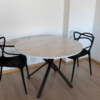 Tavolo rotondo Ø110 laminato eff. marmo – Nuovo