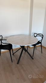 Tavolo rotondo Ø110 laminato eff. marmo – Nuovo