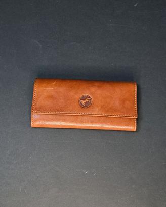 Portachiavi in pelle/cuoio con 8 ganci metallici