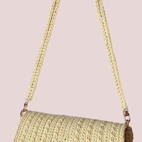 Borsetta gialla a tracolla, fatta a mano