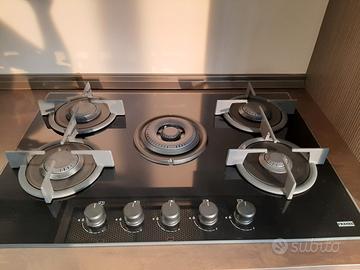 piano cottura Franke vetro nero cm 75, 5 fuochi
