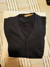 Cardigan nuovo uomo TG L blu scuro 